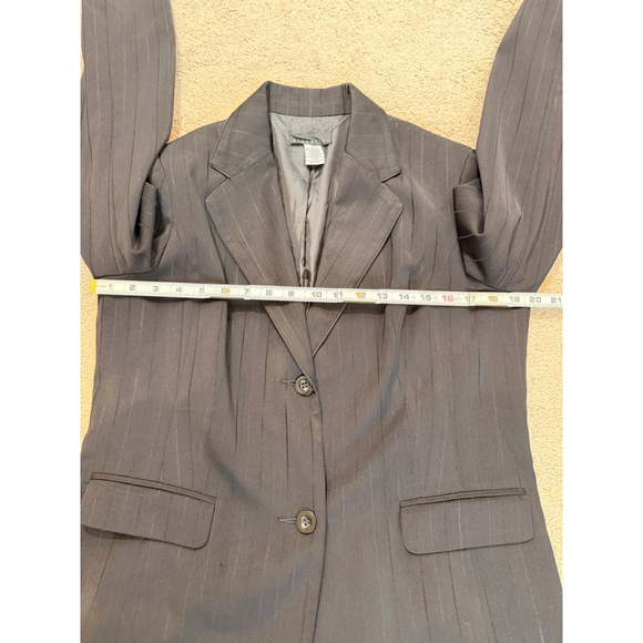 Women's Attention Black Pinstripe Pantsuit 2 Modern Professional Office Business - Picture 6 of 16